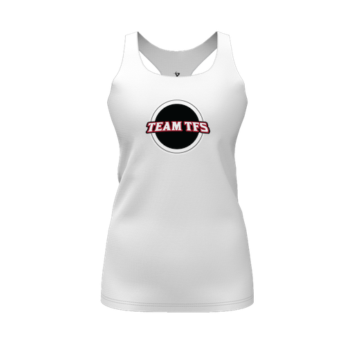 [CUS-DFW-RCBK-PER-WHT-FYS-LOGO2] Racerback Tank Top (Female Youth S, White, Logo 2)