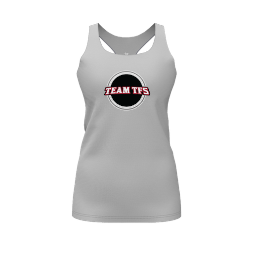 [FT0TRBGY-FYS-LOGO2] Decker Racerback Tank Top (Female Youth S, Gray, Logo 2)