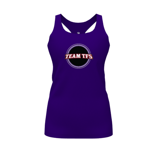 [FT0TRBPP-FYS-LOGO2] Decker Racerback Tank Top (Female Youth S, Purple, Logo 2)