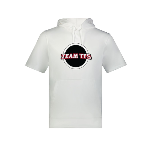 [6871.005.S-LOGO2] Men's Dri Fit Short Sleeve Hoodie (Adult S, White, Logo 2)