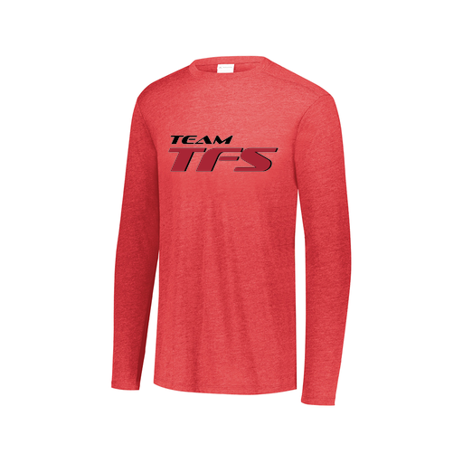 [FTLCUBRD-AXS-LOGO1] Decker Men's Tri-Blend T-Shirt - Long Sleeve (Adult XS, Red, Logo 1)