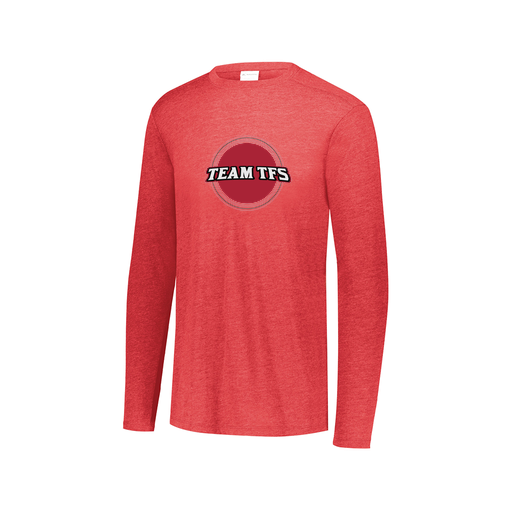 [FTLCUBRD-AXS-LOGO3] Decker Men's Tri-Blend T-Shirt - Long Sleeve (Adult XS, Red, Logo 3)