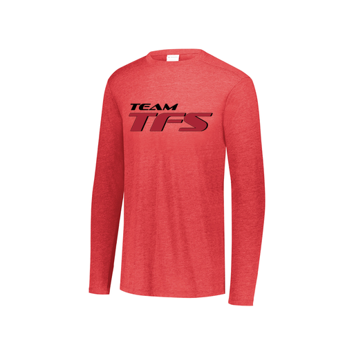 [FTLCUBRD-YS-LOGO1] Decker Youth Tri-Blend T-Shirt - Long Sleeve (Youth S, Red, Logo 1)