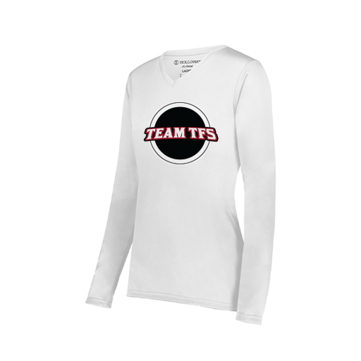 [222824.005.S-LOGO2] Ladies LS Smooth Sport Shirt (Female Adult S, White, Logo 2)