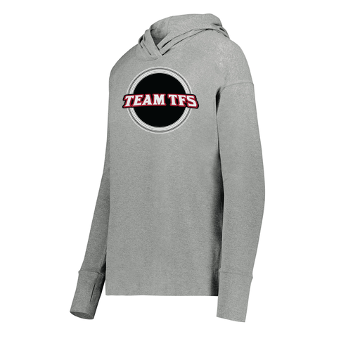 [222798-SIL-FAXS-LOGO2] Ladies Ventura Thin Knit Hoodie (Female Adult XS, Silver, Logo 2)