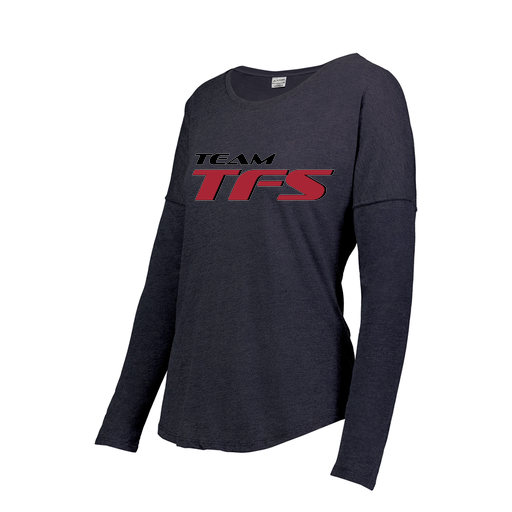 [FTLCUBNV-FAXS-LOGO1] Decker Women's Tri-Blend T-Shirt - Long Sleeve (Female Adult XS, Navy, Logo 1)