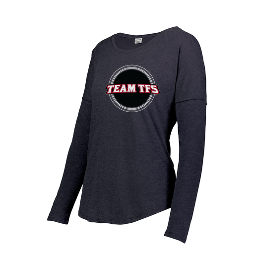 [FTLCUBNV-FAXS-LOGO2] Decker Women's Tri-Blend T-Shirt - Long Sleeve (Female Adult XS, Navy, Logo 2)
