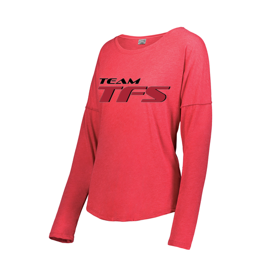 [FTLCUBRD-FAXS-LOGO1] Decker Women's Tri-Blend T-Shirt - Long Sleeve (Female Adult XS, Red, Logo 1)